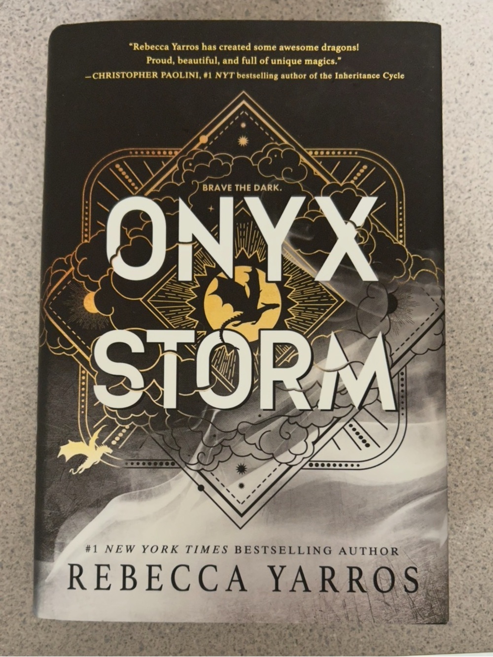 Onyx Storm by Rebecca Yarros - Gold & Black Hardcover